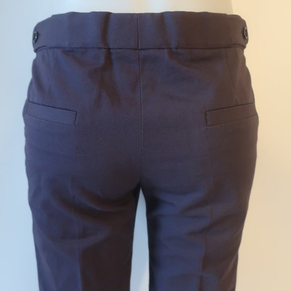 Womens Chloe Blue Cotton Linen Blend Flat Front Pants 38 US/M * - Picture 8 of 10